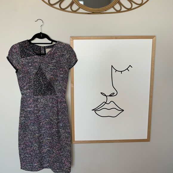 Jason Wu Twist Front Tweed Midi Cocktail Sheath Dress - Size 2 - Picture 3 of 14